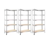 Youyijia 3Pcs Racking Shelf 5 Tier Heavy Duty Garage Shelving 180x90x40cm Storage Shelves Unit 150kg Per Shelf