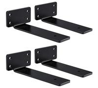 Youyijia 4Pack Floating Shelf Brackets 150x40x4.5MM Shelf Bracket Carbon Steel L Metal Bracket 60KG Load Capacity Wall Mounted Floating Heavy Duty Shelf Bracket with Hardware for Home Office Industry