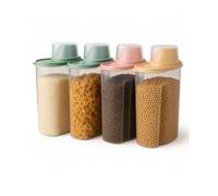 Youyijia 4PCS 2.2L Airtight Cereal Storage Containers with Lids & Measuring Cup, BPA-Free Plastic Food Dispensers with Pour Spout for Kitchen Cupboard & Pantry Organisation, Cereal Rice Pasta Pet Food