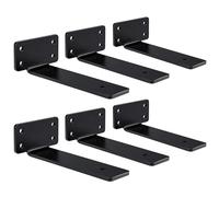 Youyijia 6Pack Floating Shelf Brackets 150x40x4.5MM Shelf Bracket Carbon Steel L Metal Bracket 90KG Load Capacity Wall Mounted Floating Heavy Duty Shelf Bracket with Hardware for Home Office Industry