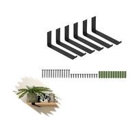 Youyijia 6pcs Shelf Brackets Heavy Duty Scaffold Board Shelf Brackets Black Right Angle Wall Mounted Vintage Shelving with Matching Screw and Anchors(4.5 x 9 inch)