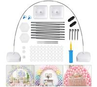 Youyijia 76PCS Balloon Arch Stand Reusable Balloon Arch Kit 10FT Adjustable Balloon Arch Stand Set Frame for Birthday Decorations Wedding Graduation Anniversary Graduation Party New Year Black