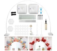 Youyijia Balloon Arch Kit with Water Fillable Base - Adjustable Reusable Stand Kit with Stick Holder for Wedding Birthday Party Event Deco White
