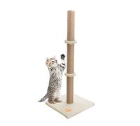 Youyijia Cat Scratching Post 89cm Vertical Cat Tree Cat Pet Climbing Resting Activity Tower Stable and Strong with Soft Plush Carpet Covered Base and Sisal Pole for Kittens and Adult Cats Beige