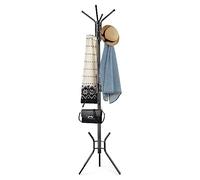 Youyijia Coat Stand Metal Coat Rack Hangers for Clothes Stand 181cm Tall Hall Tree Coat Hanger Stand with 11 Hooks for Jacket Hat Handbags Dress Hanging Stand in Entryway Hallway Black