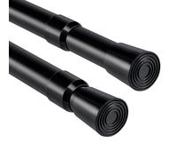 Youyijia Curtain Poles, 2PCS 103-190cm Shower Curtain Pole, Net Curtain Rod, Extendable No Drill Adjustable Tension Rod Telescopic Voile Tension Pole Shower Rail Curtain Pole, Black