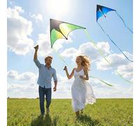 Youyijia Delta Kite for Kids & Adults Lightweight Easy Fly，Green Blue 2PCS