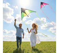 Youyijia Delta Kite for Kids & Adults Lightweight Easy Fly，Pink Green 2PCS
