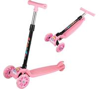 Youyijia Foldable Kids Scooter with LED Light Up Wheels, 3 Wheel Kick Scooter for Boys & Girls, Adjustable Handlebar Heights, Lean to Steer Toddler Scooter, Lightweight Outdoor Scooter