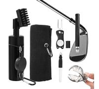 Youyijia Golf Accessories Kit, 6Pcs Golf Ball Cleaner Set with Water Spray Bottle, Golf Groove Cleaner Microfiber Golf Towel Set with Retractable Clip for Men/Women