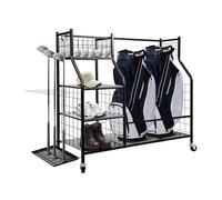 Youyijia Golf Storage Rack with Wheels Extra Large Golf Club Organizer Golf Bag Stand with Shelves for Accessories Heavy Duty Golf Organizer for Garage Shed Basement