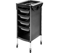 Youyijia Hairdresser Trolley Salon Hairdressing Trolley with 4 Drawers Beauty Storage Cart Side Tray Hair Dryer Holder on Wheels Spa Barber