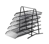 Youyijia Mesh Desk Organiser 5 Tier Letter Tray Stackable Mesh File Holder Office A4 Filing Desktop Document Storage for Home Office (Black)