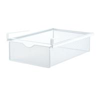 Youyijia Metal Mesh Drawer Organiser - No-Punch Iron Hanging Box with Pull Out Storage for Underwear, Bras, and Socks (White)