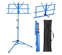 Youyijia Music Stand Music Book Stand Music Stands for Sheet Music Adjustable Heights Sheet Music Stand Holder Portable Folding Metal Music Stand with Carrying Bag for Storage or Travel (Blue)