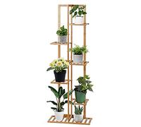 Youyijia Plant Stand Corner Indoor, Wooden Flower Pot Holder 6 Tiers 7 Potted, Multiple Storage Stand Unit Tall Display Rack Shelf Plant Holder for Outdoor Garden Patio Office Balcony