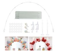Youyijia Reusable Balloon Arch Kit with Adjustable Stand, Table Arch with Backdrop Stand, Decorative Balloon Stand Kit with Balloon Clip for Wedding, Party, Baby Shower, Birthday, White