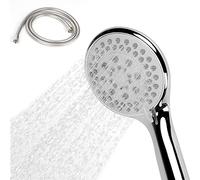Youyijia Shower Riser Kit Shower Mixer Twin Head Shower Set Bathroom Square Mixer with Handheld Shower and 8" Square Overhead Adjustable Rainfall Shower Taps and Hose Chrome Plated Kit (4in Handheld)