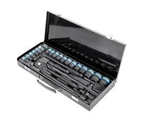 Youyijia Socket Wrench Set 1/2 inch Ratchet Socket Set 8-32 mm Nuts Tool Set Universal Drive Socket Set Pass Through Socket Set 1/2'' Alloy Steel Deformation Resistant Ratchet Mechanism, Black