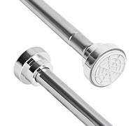 Youyijia Stainless Steel Extendable Shower Curtain Rod 2PCS 83-130cm Tension Pole, Net Voile Curtains Rail,Adjustable Telescopic Rods Extendable for Kitchen Cupboard Bathroom Window