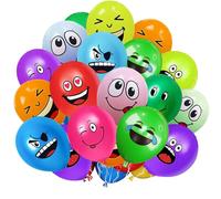 YOUYIKE 20/50/100/200 Pcs Emotion Series Latex Balloons, 12 Inch Smiley Face Balloons, Emoji Latex Balloons, Cute Funny Smiley Face Balloon, for Kids Birthday Party Decor Supplies