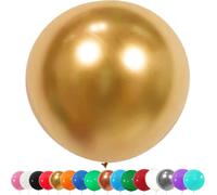 YOUYIKE 6 Pcs Giant Balloons, 36 Inch Large Balloons, Thick Latex Extra Big Colourful Balloon, XXL Large Balloon, Round Luftballons for Wedding, Birthday, Party & Carnival Decorations, Gold