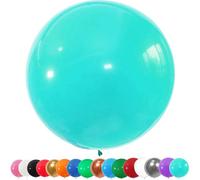 YOUYIKE 6 Pcs Giant Balloons, 36 Inch Large Balloons, Thick Latex Extra Big Colourful Balloon, XXL Large Balloon, Round Luftballons for Wedding, Birthday, Party & Carnival Decorations, Tiffany Blue
