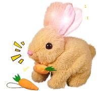 YOUYIKE Bouncing Rabbit Luminescence Voice Interactive Realistic Rabbit Toy Hoping Plush Rabbit that Moves Cuddly Toy Easter (Luminous Rabbit Yellow)