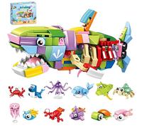YOUYIKE Building Blocks Set Sea Animals Mini Small Classic Basic Basic Bricks Building Blocks Can Be Combined Large Shark Building Blocks, Guest Gift Children's Birthday Building Blocks for Adults and