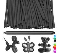 YOUYIKE Modelling Long Balloons, 100 pcs Black Magic Balloons, Modelling Balloon Kit, Long Balloon for Creative Fun, for Arch Birthday Wedding Clown Decoration Christmas Party