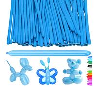 YOUYIKE Modelling Long Balloons, 100 pcs Blue Magic Balloons, Modelling Balloon Kit, Long Balloon for Creative Fun, for Arch Birthday Wedding Clown Decoration Christmas Party