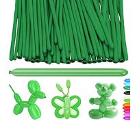 YOUYIKE Modelling Long Balloons, 100 pcs Christmas Green Magic Balloons, Modelling Balloon Kit, Long Balloon for Creative Fun, for Arch Birthday Wedding Clown Decoration Christmas Party