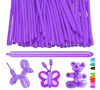 YOUYIKE Modelling Long Balloons, 100 pcs Light Purple Magic Balloons, Modelling Balloon Kit, Long Balloon for Creative Fun, for Arch Birthday Wedding Clown Decoration Christmas Party