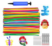 YOUYIKE Modelling Long Balloons, 100 pcs Magic Balloons with BalloonPump and Stickers, Modelling Balloon Kit, Long Balloon for Creative Fun, for Arch Birthday Wedding Clown Decoration