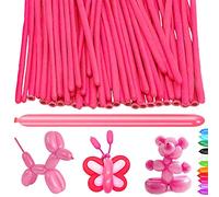 YOUYIKE Modelling Long Balloons, 100 pcs Pink Magic Balloons, Modelling Balloon Kit, Long Balloon for Creative Fun, for Arch Birthday Wedding Clown Decoration Christmas Party