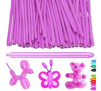 YOUYIKE Modelling Long Balloons, 100 pcs Purple Magic Balloons, Modelling Balloon Kit, Long Balloon for Creative Fun, for Arch Birthday Wedding Clown Decoration Christmas Party