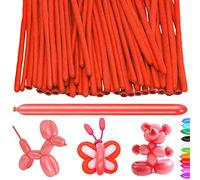 YOUYIKE Modelling Long Balloons, 100 pcs Red Magic Balloons, Modelling Balloon Kit, Long Balloon for Creative Fun, for Arch Birthday Wedding Clown Decoration Christmas Party