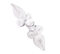 YOUYIMEI Chinese Knot Closure Sewing Fasteners,Peach Chinese Cheongsam Knot Button Closure Ribbon Fastener Costume Shirt Suit DIY Sewing Craft Accessories(White)