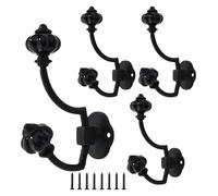YOUYIMEI Wall Mounted Coat Rack, Wall Mounted Coat Hooks 4 Pack Retro Coat Hook Metal Hanger Hook Suitable for Cabinets Wardrobes Bedrooms Kitchen Hooks