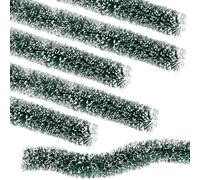 Youyole 6 Pcs Christmas Village Flexible Sisal Hedge Winter Xmas Garden Decor Accessories Greenery Wall Backdrop Snowed Rattan Railing Fence for Miniature Township