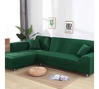 youyoucool Couch Covers Sectional L Shape Sofa Covers Super Stretch 1 pcs Sofa Slipcovers for 3 Seaters Sectional Chaise Slipcover Covers for Pets Kids, blackish green
