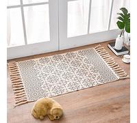 youyoucool Hand Woven Rug with Tassels Washable Bath Mat Bohemian Kitchen Runner Rug Farmhouse Cotton Entryway Rug for Bedroom，Laundry Room Accent Throw Rug 24x51 inch
