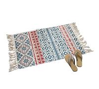 youyoucool Hand Woven Rug with Tassels Washable Bath Mat Bohemian Kitchen Runner Rug Farmhouse Cotton Entryway Rug for Bedroom，Laundry Room Accent Throw Rug 24x35 inch