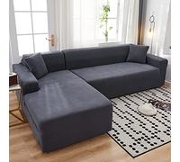 youyoucool Sectional Couch Covers L Sofa Covers Super Stretch 1 pcs Sofa Slipcovers for 2 Seaters Chaise Slipcover Pets, gray