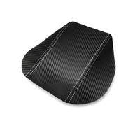 YOUZKA Car Trim Accessories Carbon Texture Microfiber Leather For Civic 9th Sedan 2012 2013-2015 Car Interior Center Armrest Box Cover(White line)