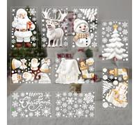 YOUZMY Window Stickers Christmas Self-Adhesive, Pack of 190 Winter Window Stickers, Christmas Window Pictures, Snowflakes Window Decoration, Christmas Motifs Window Picture Christmas Window Decoration