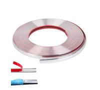Youzzei Automotive Chrome Trim, 10mm x 5m Chrome Tape Self Adhesive, Premium Car Styling Moulding Strip Trim for Car Window Bumper Door Edge Guards Protect Sticker, Flexible Chrome Car Strip - Silver