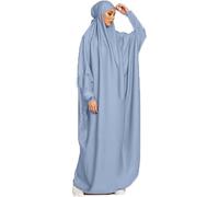YOVALO Women's Elegant Muslim Hijab Clothing Islam Dubai Abaya Prayer Dress Plain Loose One Piece Prayer Dress Full Cover Muslim Fashion Bat Sleeve Jilbab Hijab Robe Women Dress