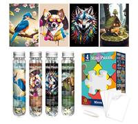 Yove Bzvst Mini Jigsaw Puzzles for Adults 150 Pieces (4 Packs) Small Jigsaw Puzzle Challenging Micro Puzzle Difficult Tiny Puzzle Home Decor Entertainment 6x4in, YB-47222
