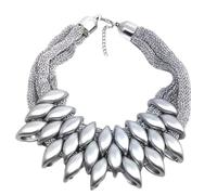 YOVECATHOU Exquisite African Statement Choker Necklaces Earrings Set For Women Lady Festivals Birthday Wedding Carnivals, Metal, No Gemstone